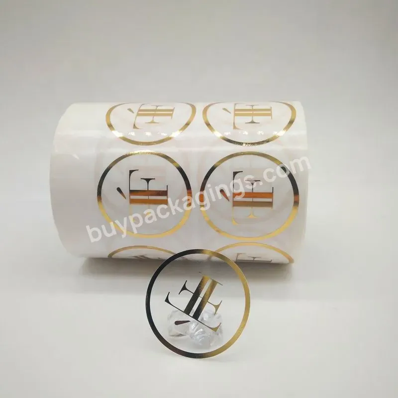 Custom Adhesive High Quality Transparent Roll Round Gold Foil Label Printing - Buy Label,Label Printing,Transparent Gold Foil Label.