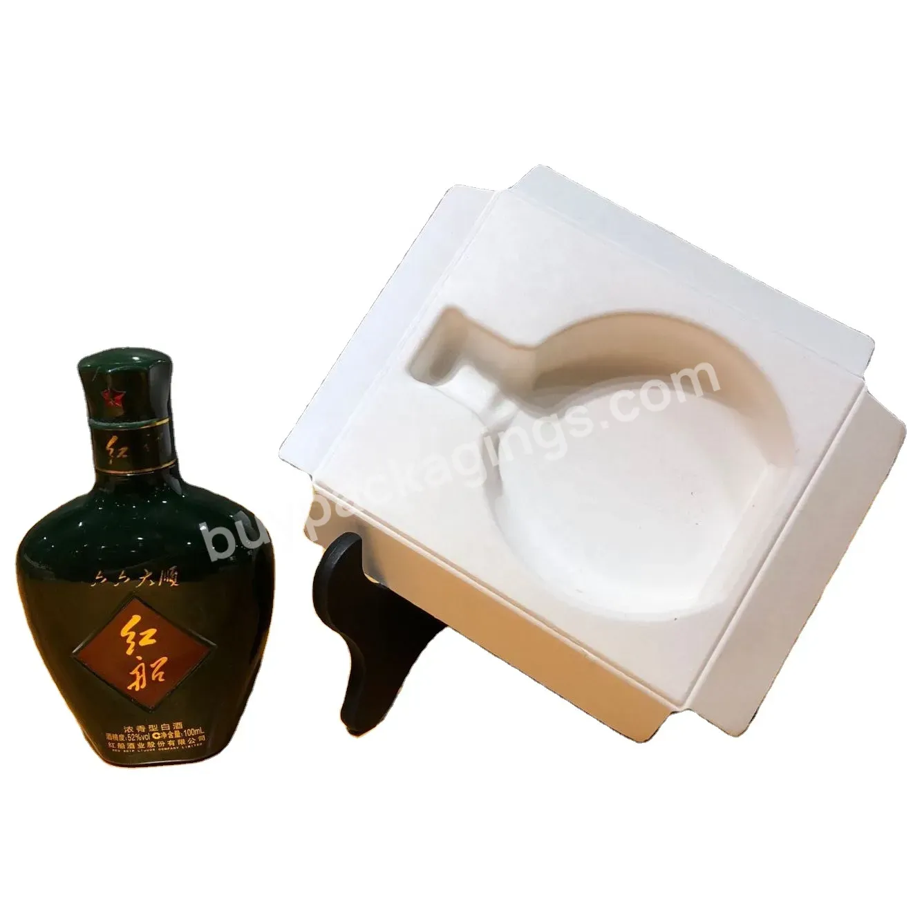 Custom Bio Molded Paper Pulp Wine Tray Wine Packaging Tray Single Bottle Packaging Tray With Molded Pulp - Buy Wine Packaging Tray,Wine Bottle Packaging Tray,Beer Bottle Tray.