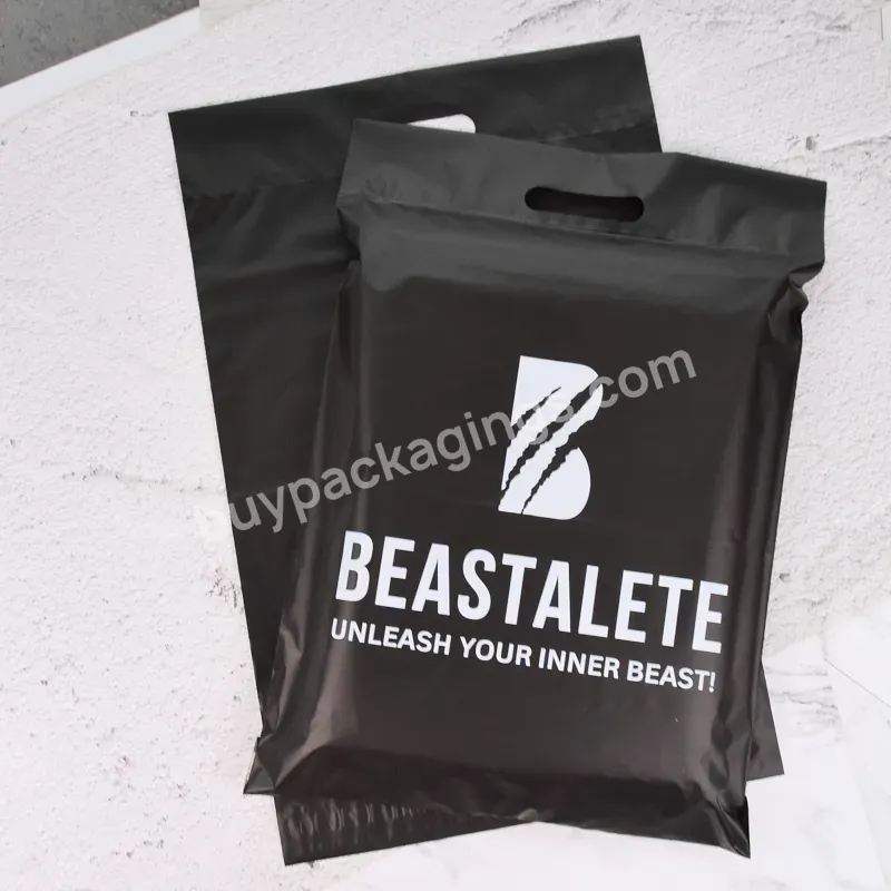 Custom Biodegradable Compostable Black Mailer Poly Plastic Mailing Envelope Packaging Courier Shipping Bag With Handle - Buy Biodegradable Compostable Black Mailer Bag,Black Mailer Poly Bag With Handle,Shipping Bag With Handle.
