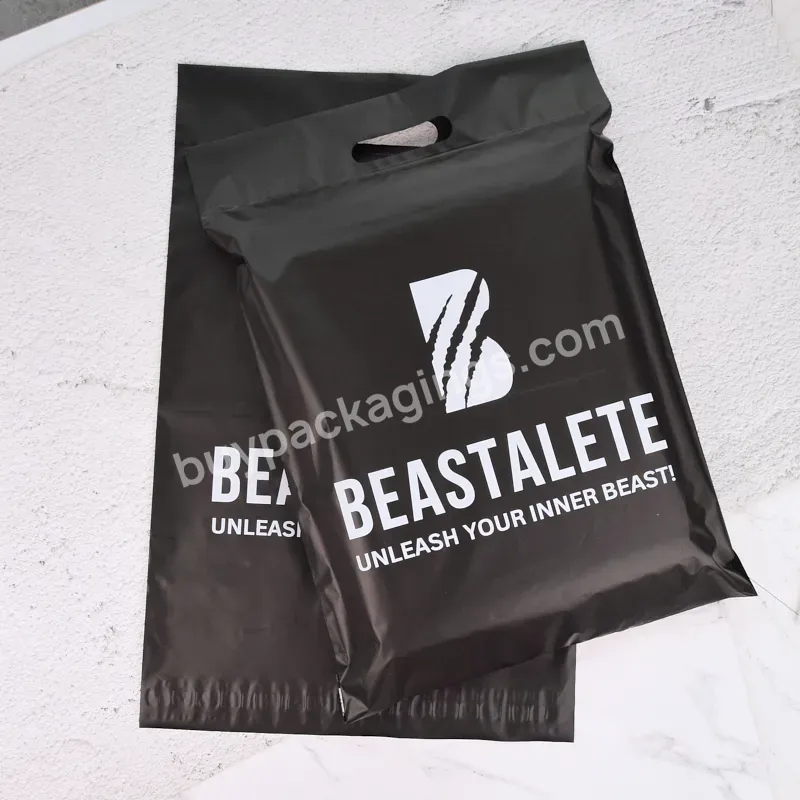 Custom Biodegradable Compostable Black Mailer Poly Plastic Mailing Envelope Packaging Courier Shipping Bag With Handle - Buy Biodegradable Compostable Black Mailer Bag,Black Mailer Poly Bag With Handle,Shipping Bag With Handle.