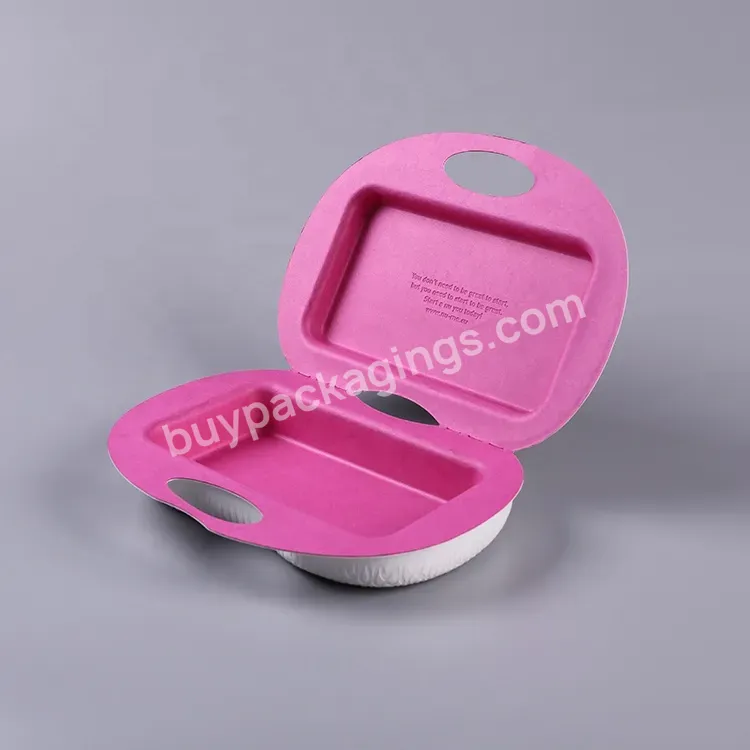 Custom Biodegradable Eco Friendly Bagasse Fiber Molded Handle Box For Cosmetic Sugarcane Mold Pulp Packaging