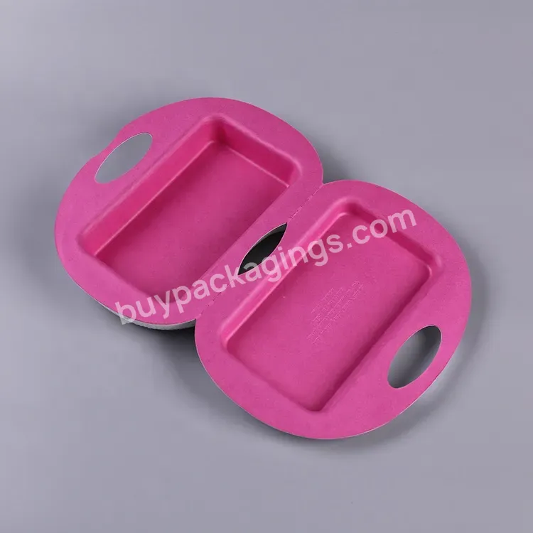 Custom Biodegradable Eco Friendly Bagasse Fiber Molded Handle Box For Cosmetic Sugarcane Mold Pulp Packaging
