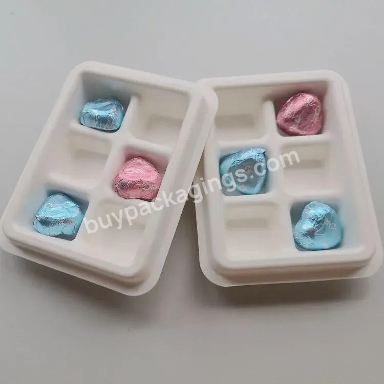 Custom Biodegradable Sugarcane Bagasse Molding Pulp Thermoforming Chocolate Packaging Tray - Buy Chocolate Tray Packaging,Pulp Molding Tray,Chocolate Pulp Tray.