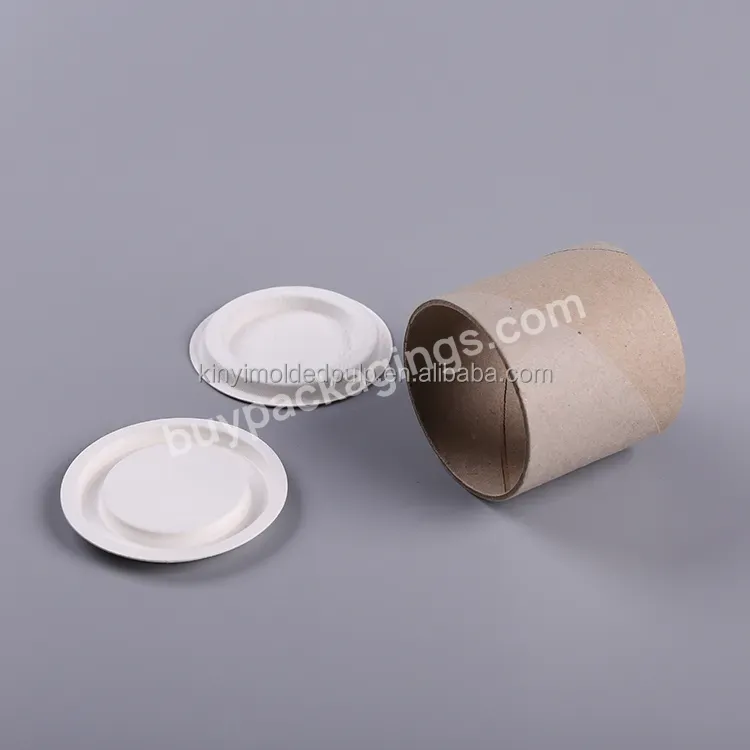 Custom Biodegradable Wet Press Sugarcane Fiber Molded Pulp Paper Tray For Tube