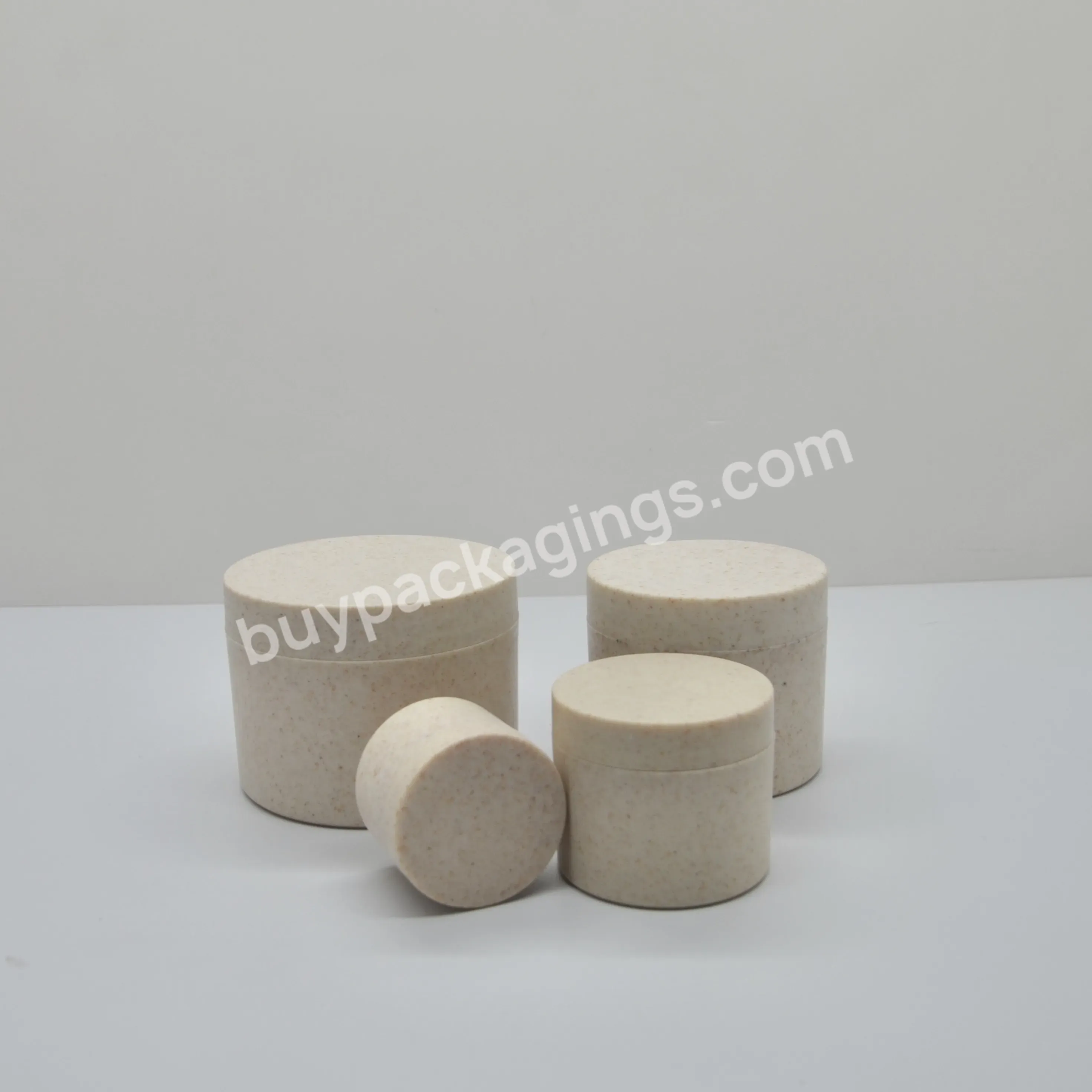 Custom Biodegradable Wheat Straw Jar Eco Friendly Cosmetic Packaging Containers Empty Cream Jar - Buy Biodegradable Cosmetic Containers,Wheat Straw Biodegradable Compostabl Eco Friendly Cosmetic Packaging Containers Cream Jar,Empty Cream Jar.