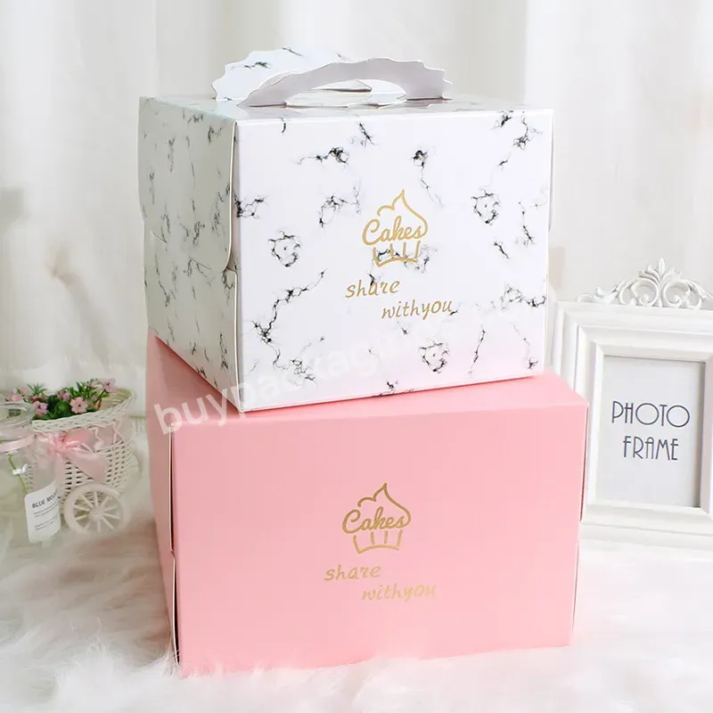 Custom Birthday Cake Box Pink Recyclable Cake Box 12 Inch Cake Boxes With Handles - Buy Cake Boxes With Handles,Cake Paper Box With Window,Cake Paper Box.
