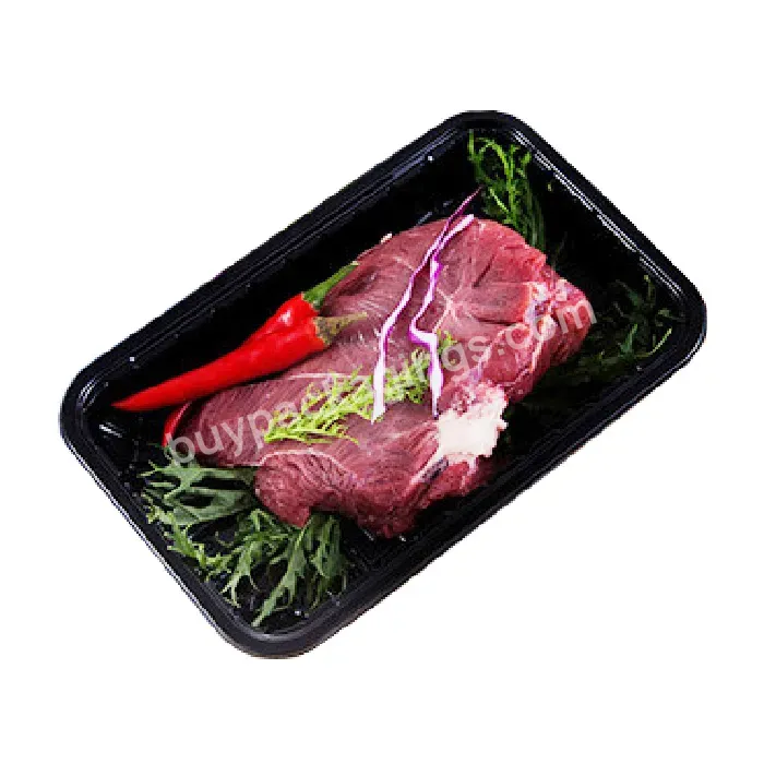 Custom Black/white Plastic Meat Tray Packaging Biodegradable Pp Pla Thawing Trays For Frozen Meat Trays