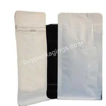 Custom Blank Coffee Bag Biodegradable Flat Bottom Empty Coffee Bag With Valve