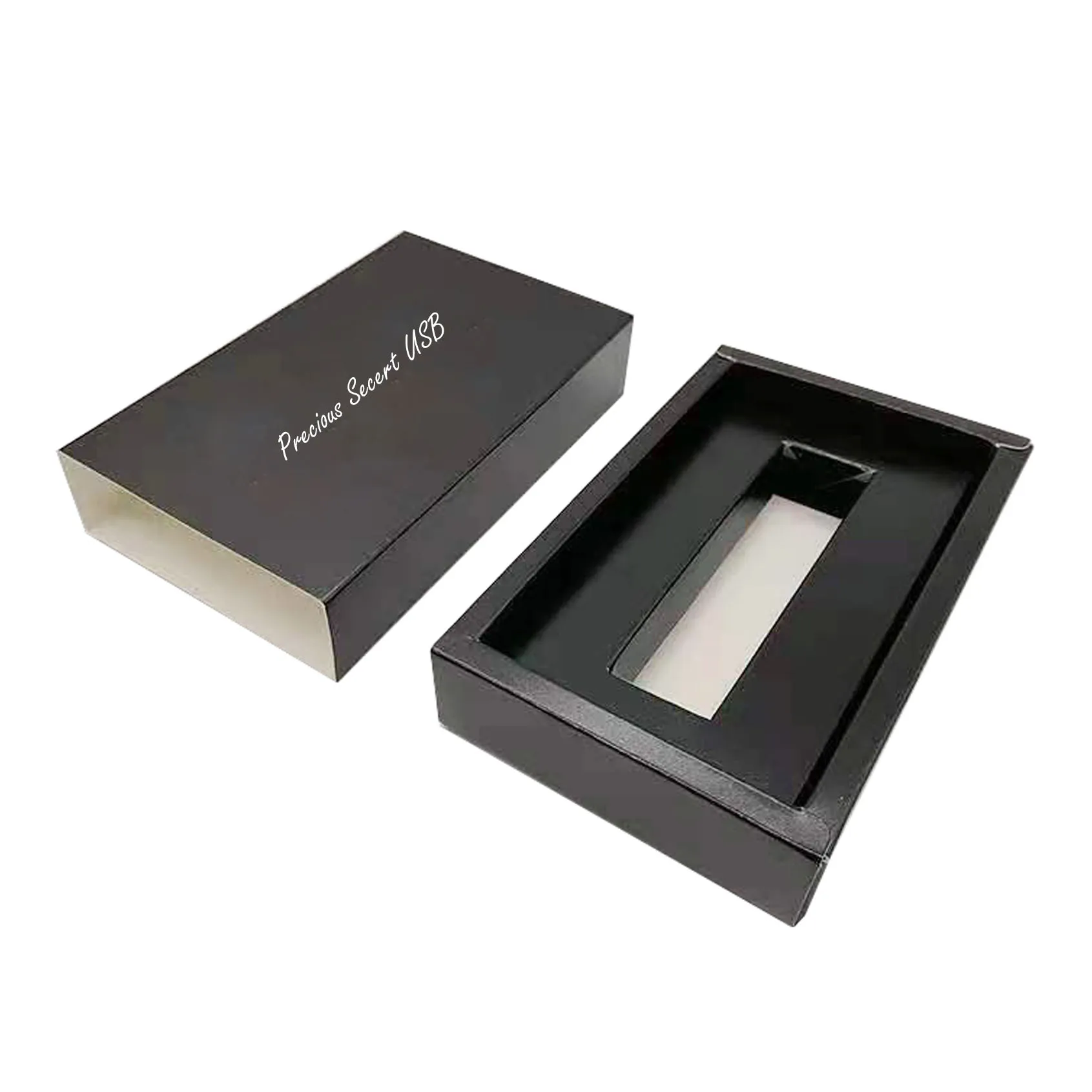 Custom Brown Black Wedding Phone Case USB Flash Drive Gift Drawer Box With Sleeve
