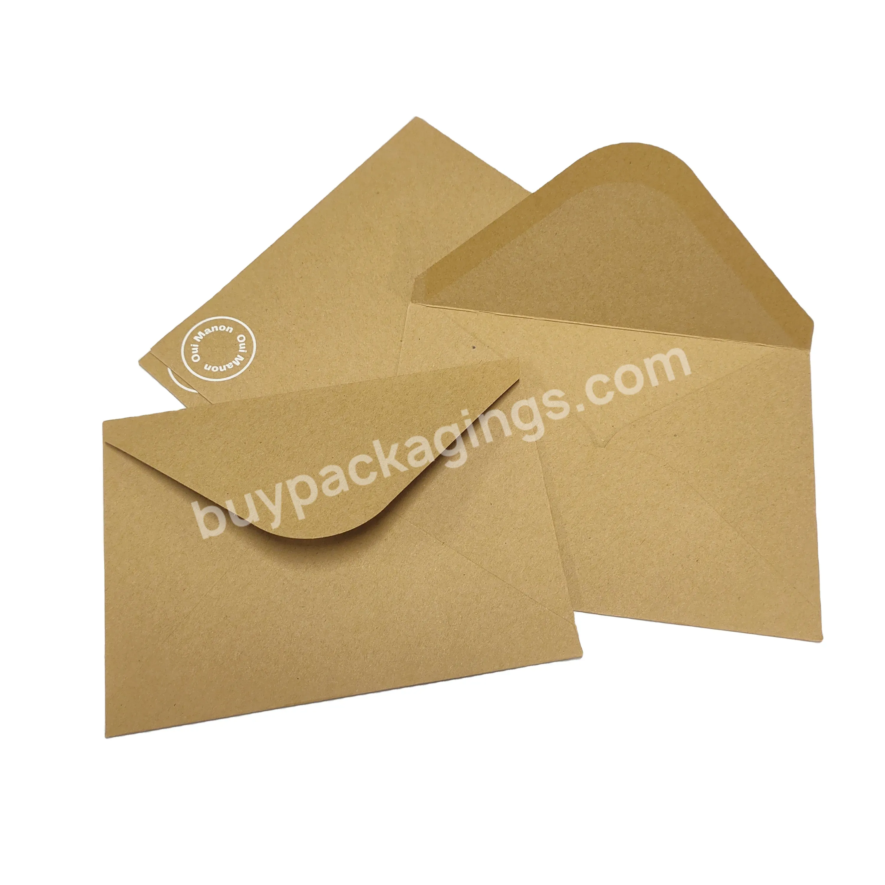 Custom Brown Kraft Paper Envelope With Gold Foil Logo For Postcard Packaging - Buy Envelope For Postcard Packaging,Envelope Custom Logo,Luxury Pattern Envelope.