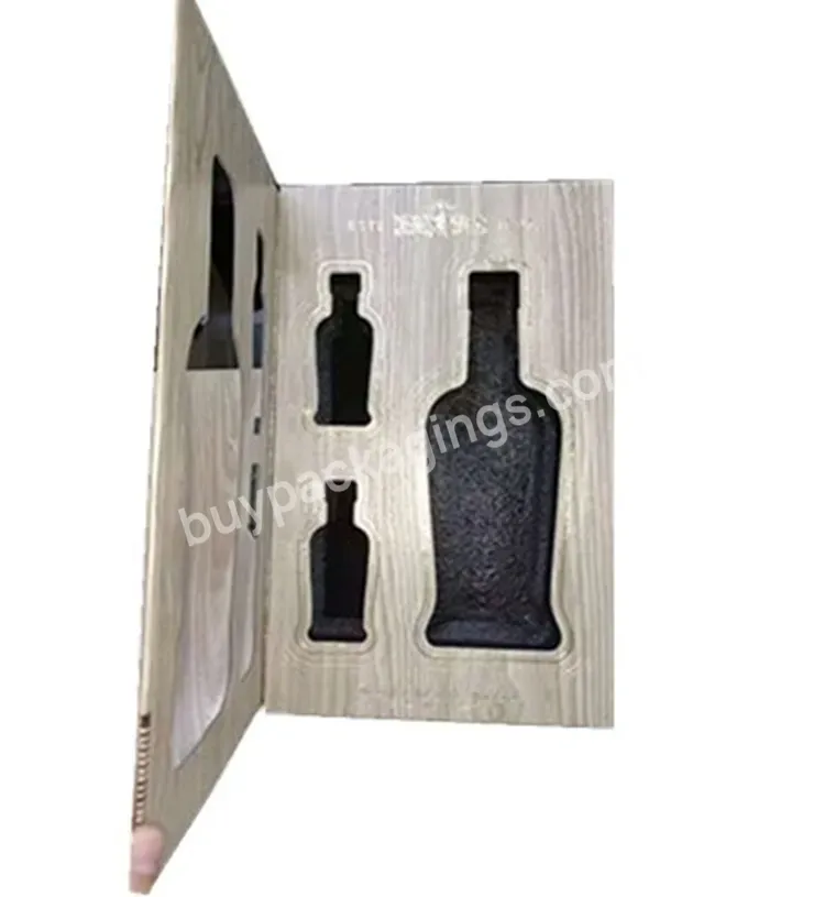 Custom Cardboard Wood Grain Wooden Foam Inserted Magnetic Wine Packing Gift Box With Window - Buy Wine Packing Gift Box,Wine Gift Packing Cardboard Box,Custom Luxury Wine Box Packaging.