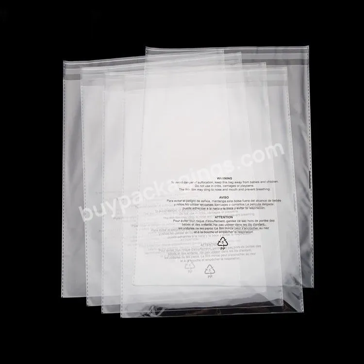 Custom Cellophane Polybag Packaging Clear Plastic Opp Poly Bag With Suffocation Warning Bags - Buy Opp Bag With Suffocation Warning,Self Adhesive Opp Bag,Opp Pack Bag.