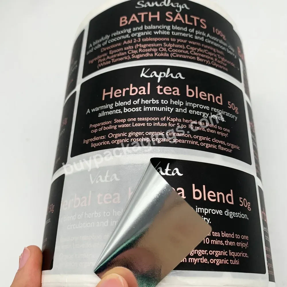 Custom Cheap Cosmetic Bath Salt Metallic Packaging Label Dropper Bottle Labels - Buy Cheap Bottle Labels,Dropper Bottle Label,Cosmetic Packaging Label.