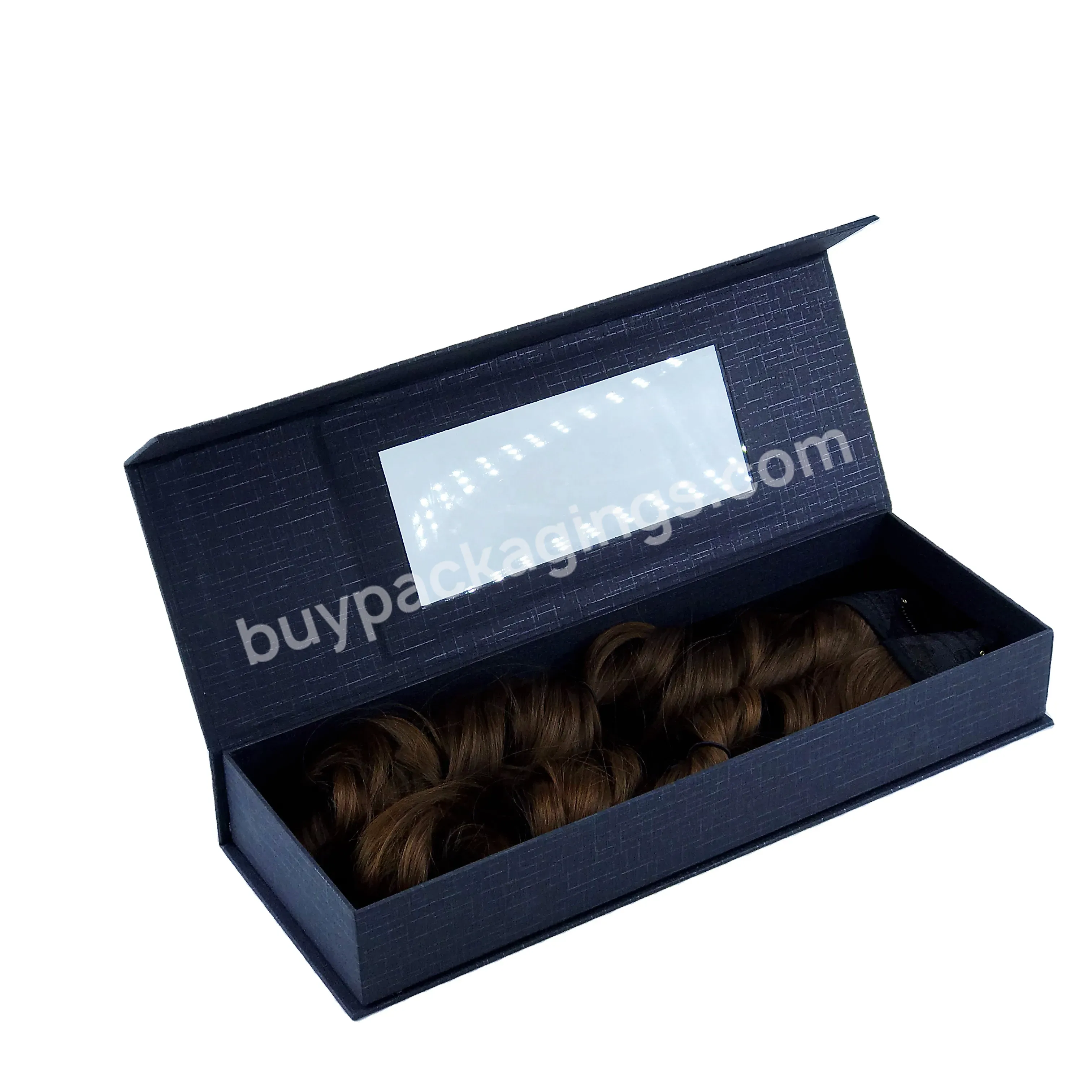 Custom China Luxury Matte Black Cardboard Boxes With Pvc Windows Magnet Box For Human Hair Wig Or Hair Extension Packaging - Buy China Luxury Matte Black Cardboard Boxes,Pvc Windows Magnet Box,Human Hair Wig Or Hair Extension Packaging.