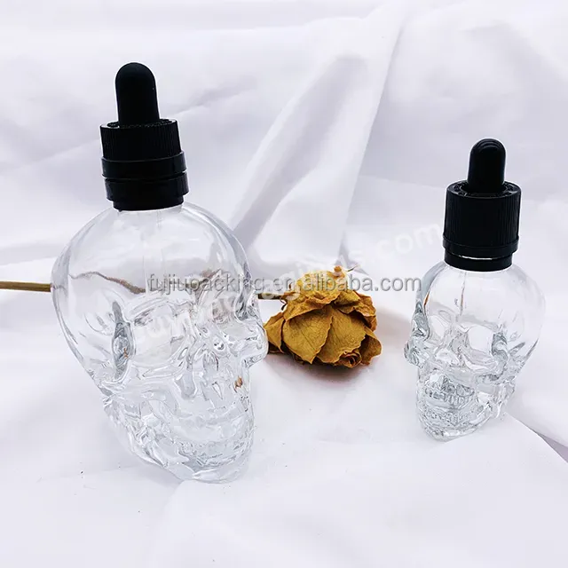 Custom Clear Transparent 30 60 120 Ml 1 2 4 Oz Unique Skull Shape Glass Bottle For Cosmetic Essential Oil Wine Bottles - Buy Custom Clear Transparent 30 60 120 Ml Skull Glass Dropper Bottle,1 2 4 Oz Unique Skull Shape Glass Bottle,Skull Cosmetic Esse
