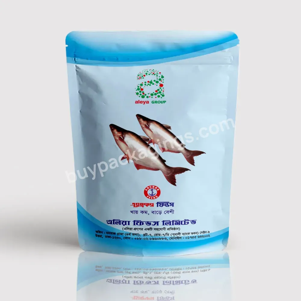 Custom Color Printing Food Packaging Zip Zipper Ziplock Stand Up Pouch Aluminum Foil Metalized Plastic Smell Proof Fish Food Bag - Buy Fish Food Bag,Fish Food Packing,Fish Food Plastic Bag.