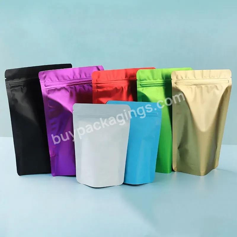Custom Colorful Stand Up Ziplock Aluminum Foil Coffee Tea Food Storage Mylar Pouch With Tear Notch - Buy Aluminum Foil Pouch,Custom Aluminum Foil Stand Up Pouch,Colorful Foil Stand Up Bags.