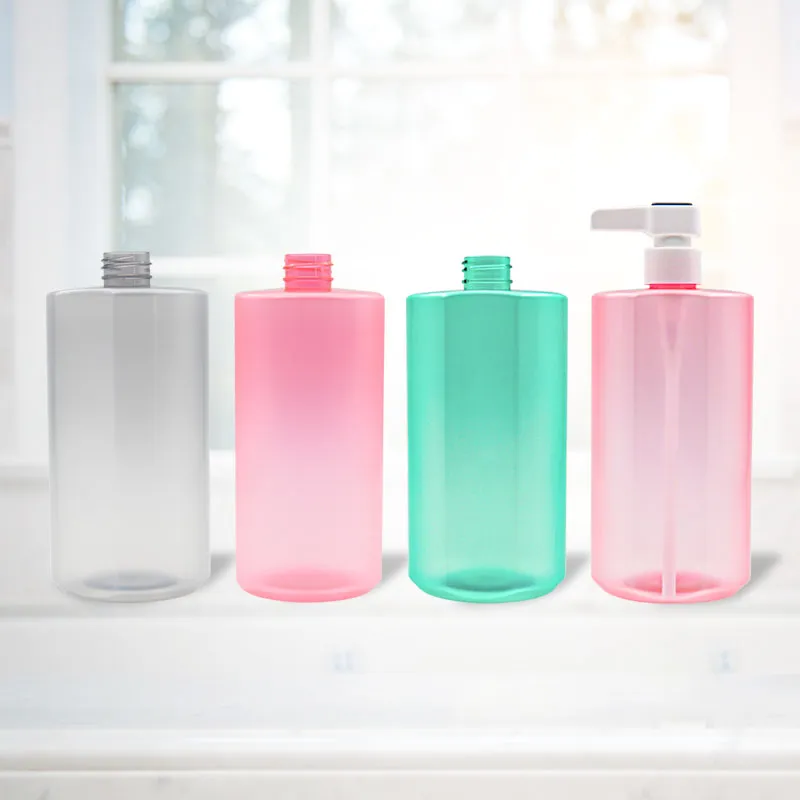 Custom Colors 800ml Shower Gel Bottle Press Pump Frosted Round Bottle Lotion Eco-Friendly Packaging PET Plastic Bottle Wholesale