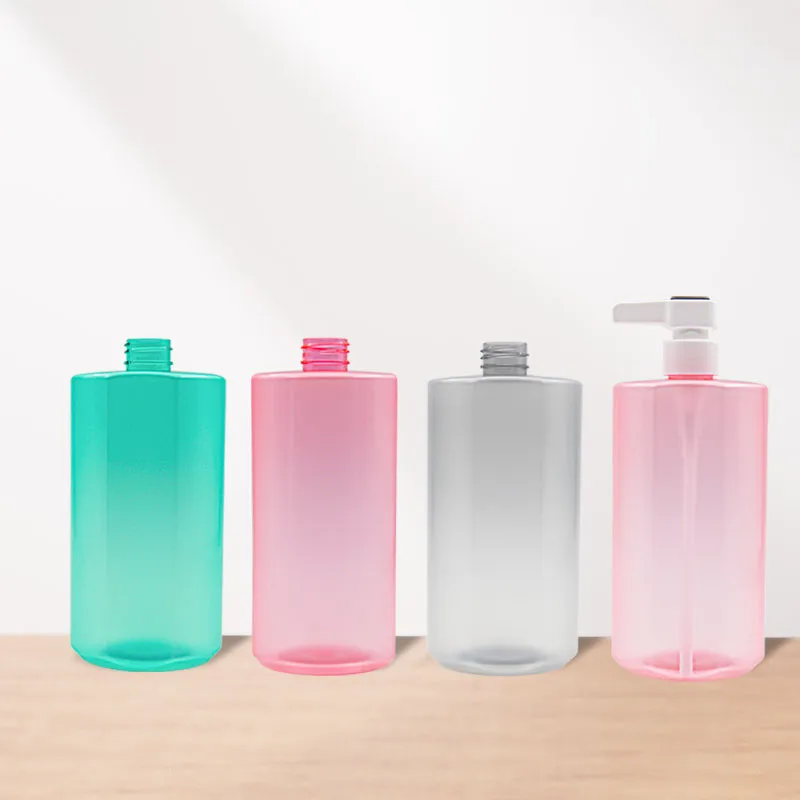 Custom Colors 800ml Shower Gel Bottle Press Pump Frosted Round Bottle Lotion Eco-Friendly Packaging PET Plastic Bottle Wholesale