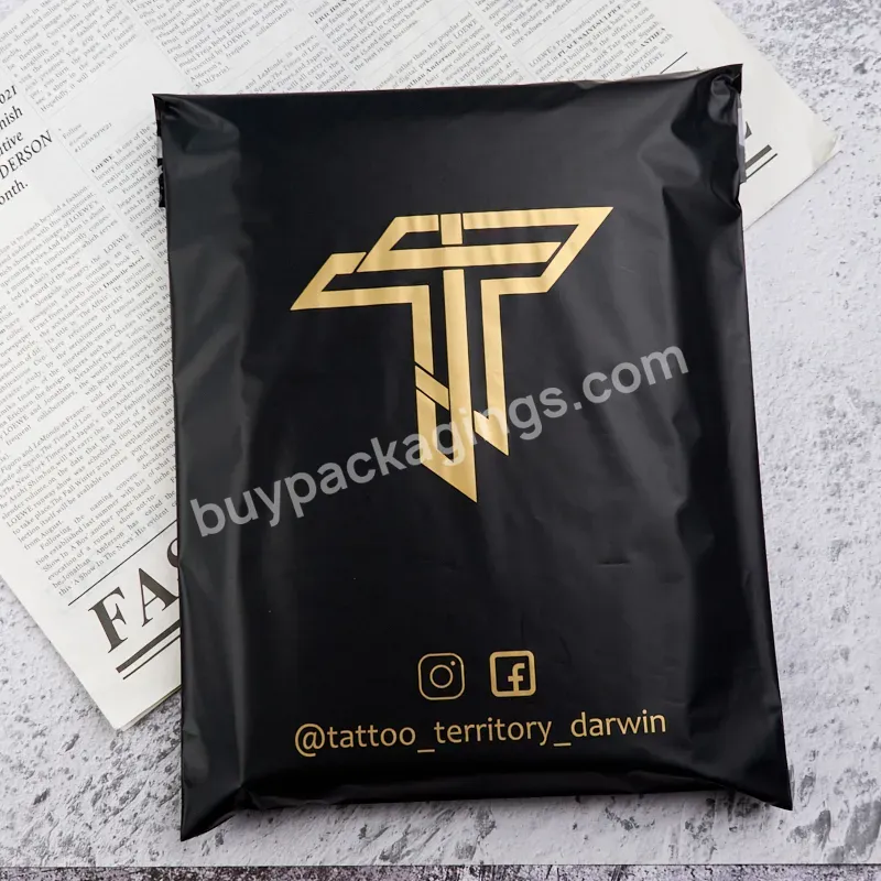 Custom Compostable Black Matt Mailerpoly Plastic Mailer Amazon Brand Polybag Shipping Packing Bag For Psotage