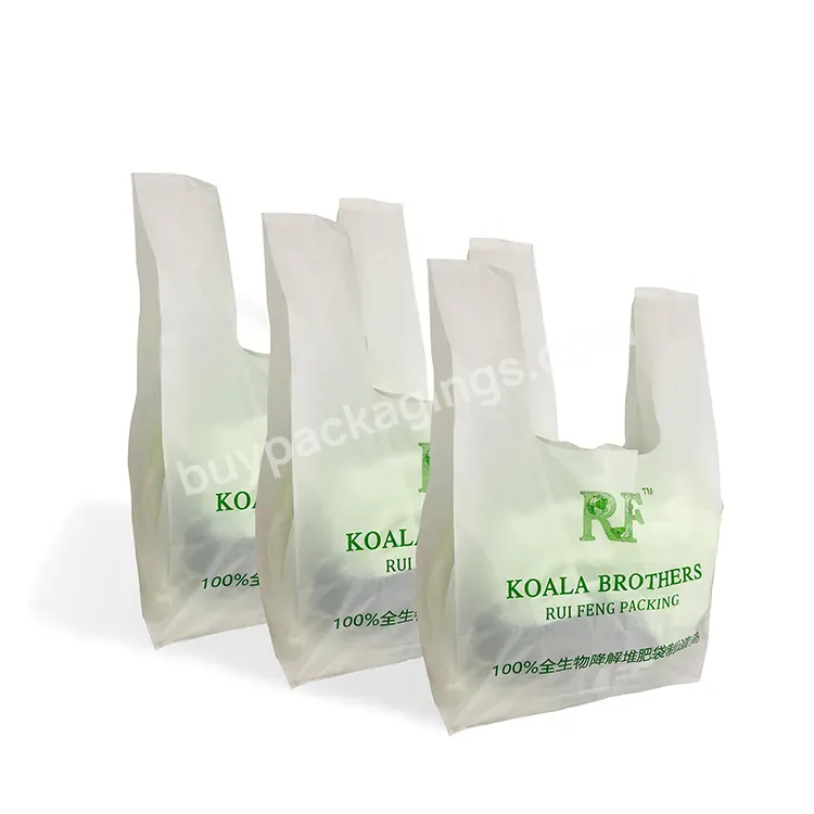 Custom Cornstarch Plastic Free Eco Shopping Carry Bag Eco Friendly Supermarket Bioplastic T-shirt Bag - Buy Cornstarch Bag Custom,Supermarket Bag,Eco Shopping Bag.