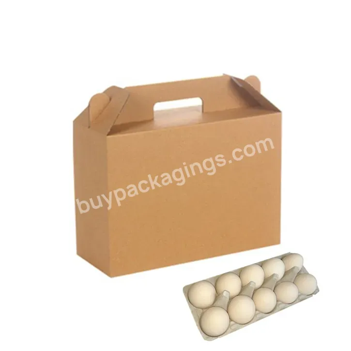 Custom Corrugated Brown Paper Logo Printing Cheap Food Egg Storage Packaging Portable Box - Buy Egg Carry-on Box,Custom Packing Box Wholesale,Factory Custom Egg Bump Proof Box.