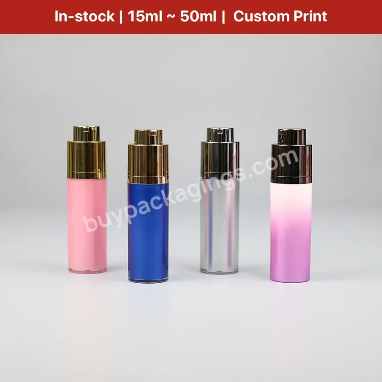 Custom Cosmetic Skincare 15ml 30ml 50ml Colored Round Square Rotate Airless Twist Lock Pump Bottle - Buy Cosmetic Color Bottle Airless.