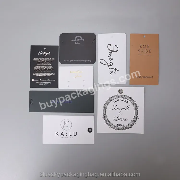 Custom Design And Printing Of High Quality Brand And Jeans Tag Coated Paper Kraft Paper For Clothing Socks Paper Tag