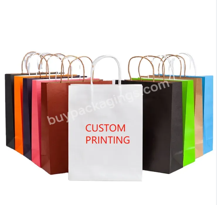 Custom Design Colorful Printed Handle Takeaway Food Clothes Gift Tote Packaging Kraft Paper Shopping Bag With Your Logo - Buy Customized Take Away Food Bag Fashion Shopping Bag Brown Kraft Paper Bags,Wholesale Custom Printed Black Luxury Shopping Gif