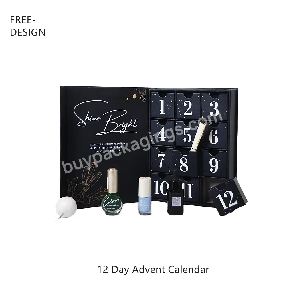 Custom Design Empty Christmas Calendar Box Luxury Cardboard Gift Packaging Cosmetic Beauty Advent Calendar - Buy Advent Calendar Box Gift,Advent Calendar Box Christmas,Beauty Advent Calendar.