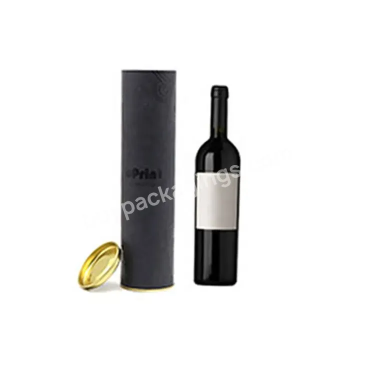 Custom Design Kraft Cylinder Recyclable Round Paper Tube For Liquor Whisky Wine Glass Bottle Packaging - Buy Wine Bottle Packaging,Round Paper Tube,Cylinder Packaging.