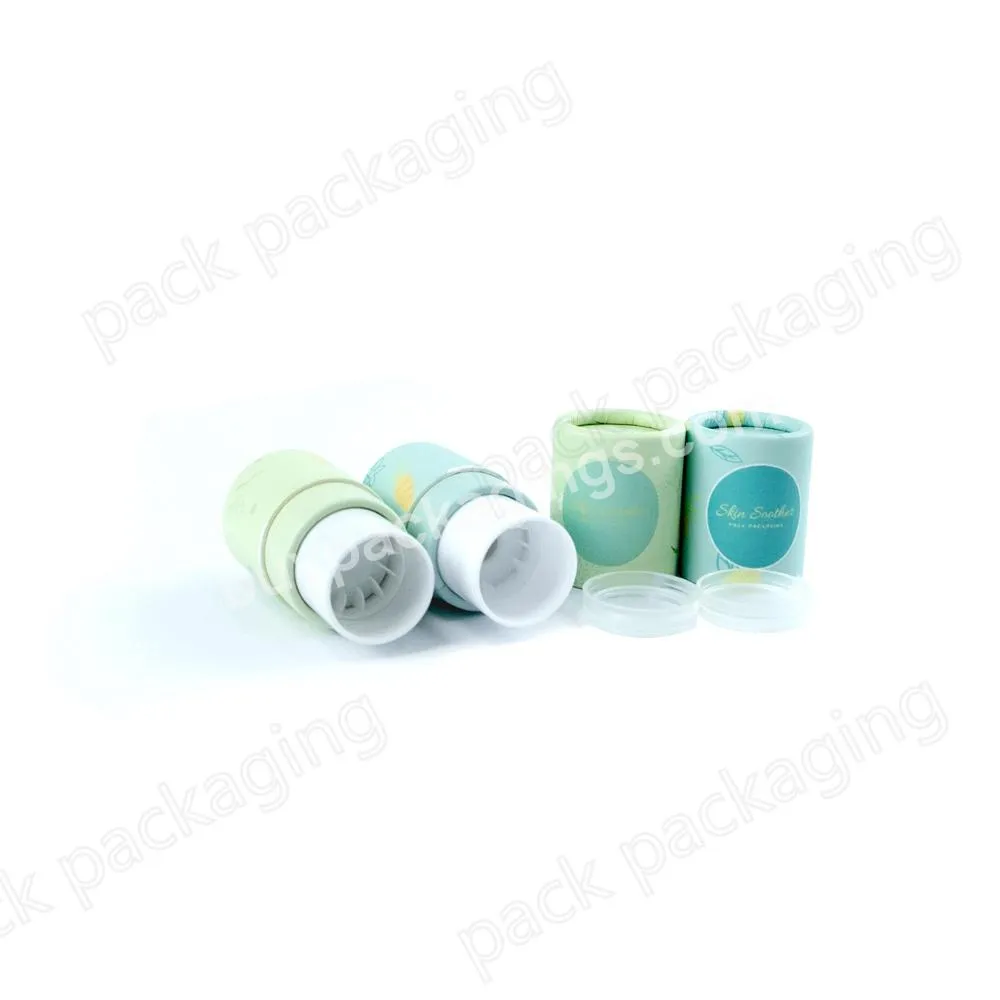 Custom design mini eco friendly kraft paper deodorant lip balm tube packaging twist up empty paper tube