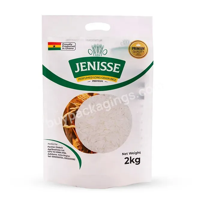 Custom Design Plastic 1kg 2kg 5kg 10kg Flour Packing Basmati Vacuum Rice Bag With Handle