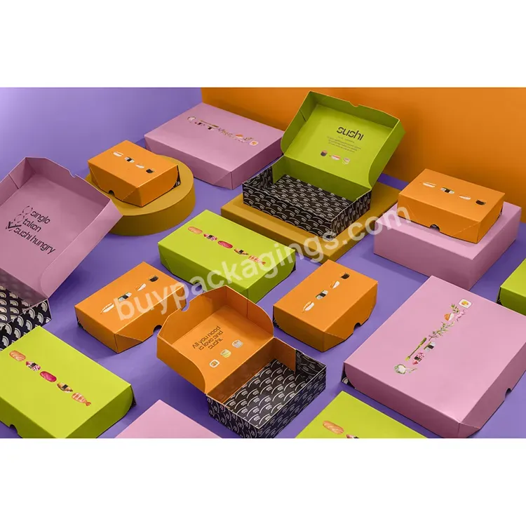 Custom Design Printed Logo Biodegradable Togo Food Containers Kraft Sushi One Time Packaging Paper Box - Buy One Time Food Box,To Go Boxes Restaurant,Biodegradable Togo Food Containers.