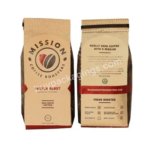 Custom Design Printing Flat Bottom Style Arabic Coffee Packing 250g Coffee Bags With Tin Tie Kraft Paper Valve - Buy Coffee Bag With Tin Tie,250g Coffe Bag,Coffee Bags Kraft Paper Valve.