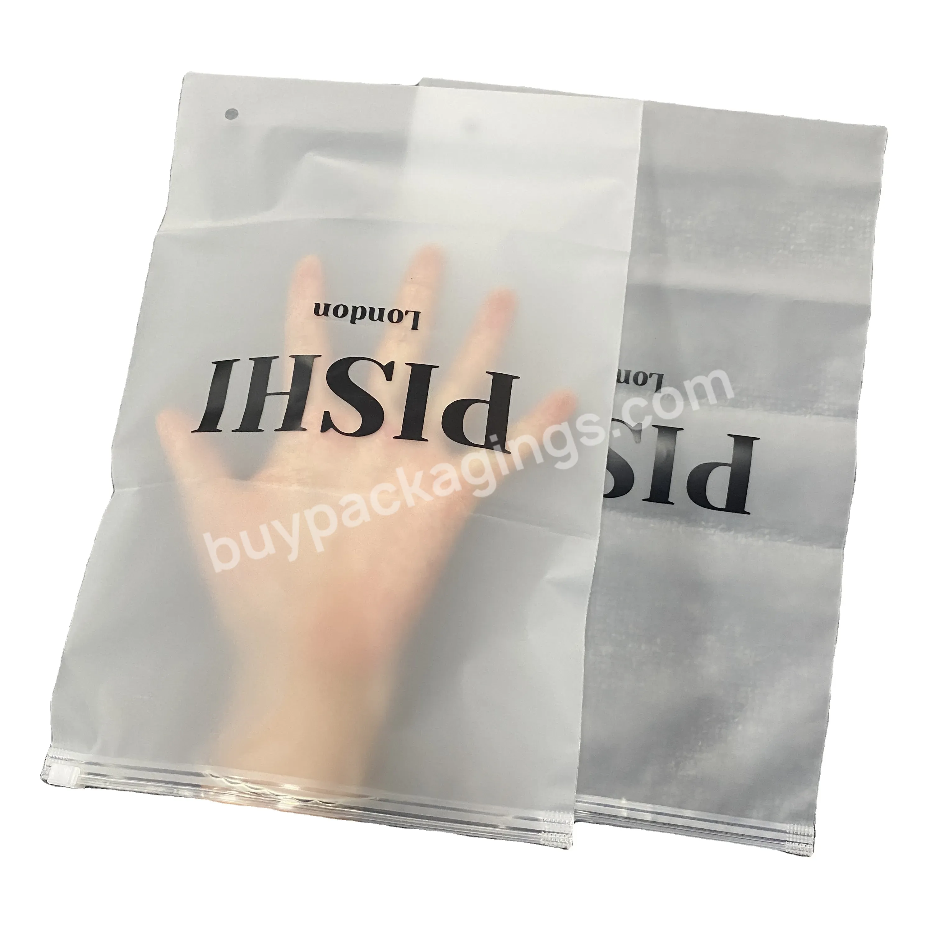 Custom Designed And Sized Frosted Zip Lock Bags For Clothes Shoes Socks Underwear Cosmetics Clothes Zip Locks - Buy Clear Frosted Sliding Zipper Lock Plastic Bags,Tear Resistant Frosted Zipper Bags,Sportswear Bag.