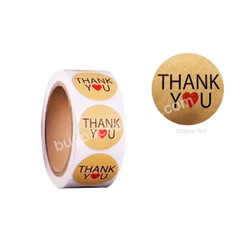 Custom Designs Kraft Paper Thank You For Supporting My Small Business Sticker 1.5 - Buy Thankyou Sticker Roll,Thank You Stickers 1.5,Thank You For Supporting My Small Business Sticker.