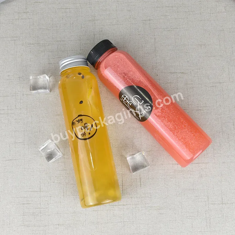 Custom Disposable 8oz 12oz 16oz 500ml Slim Square Pet Plastic Beverage Juice Bottles For Drink - Buy Plastique Bouteille De Jus,Botellas Para Jugo,Botol Plastik.