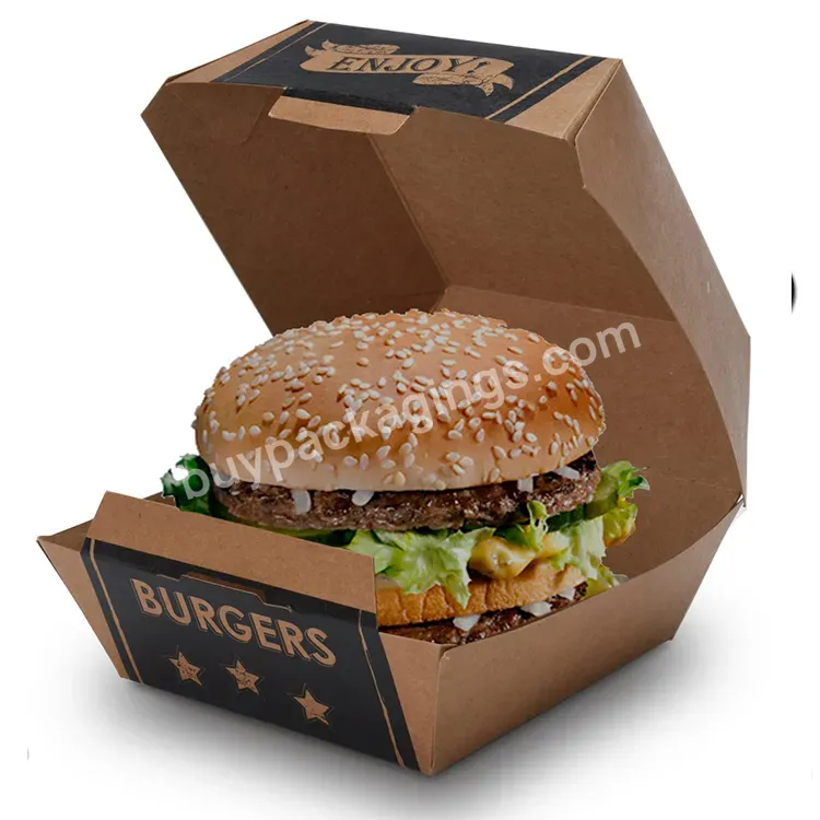 Custom Disposable Food Grade Cardboard Hamburger Packaging Paper Burger Box - Buy Paper Burger Box,Hamburger Packaging Box,Fast Food Packaging Box.