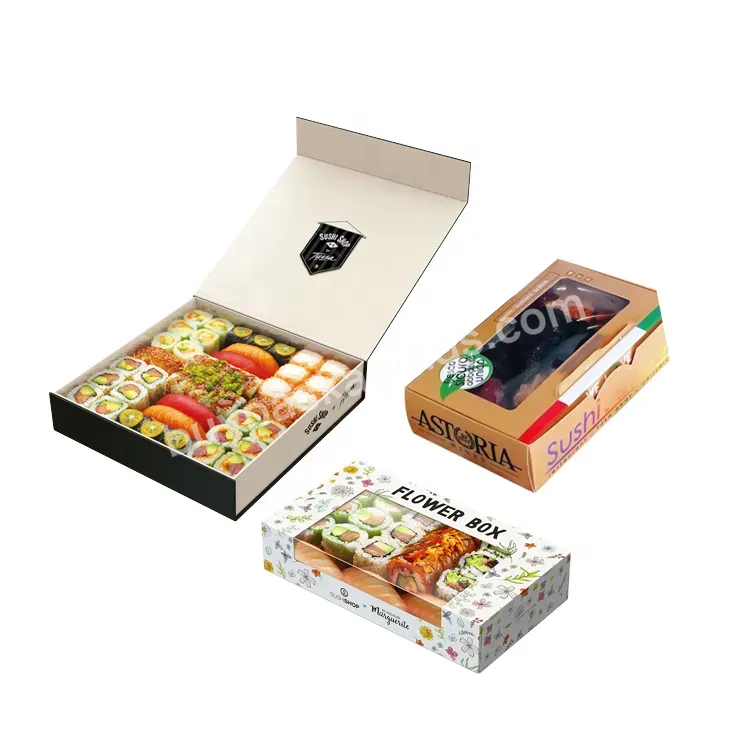 Custom Disposable Printed Logo Food Container Takeaway To Go Box With Compartments Sushi Box - Buy Sushi Box,Sushi Box Takeaway,Sushi Box With Compartments.