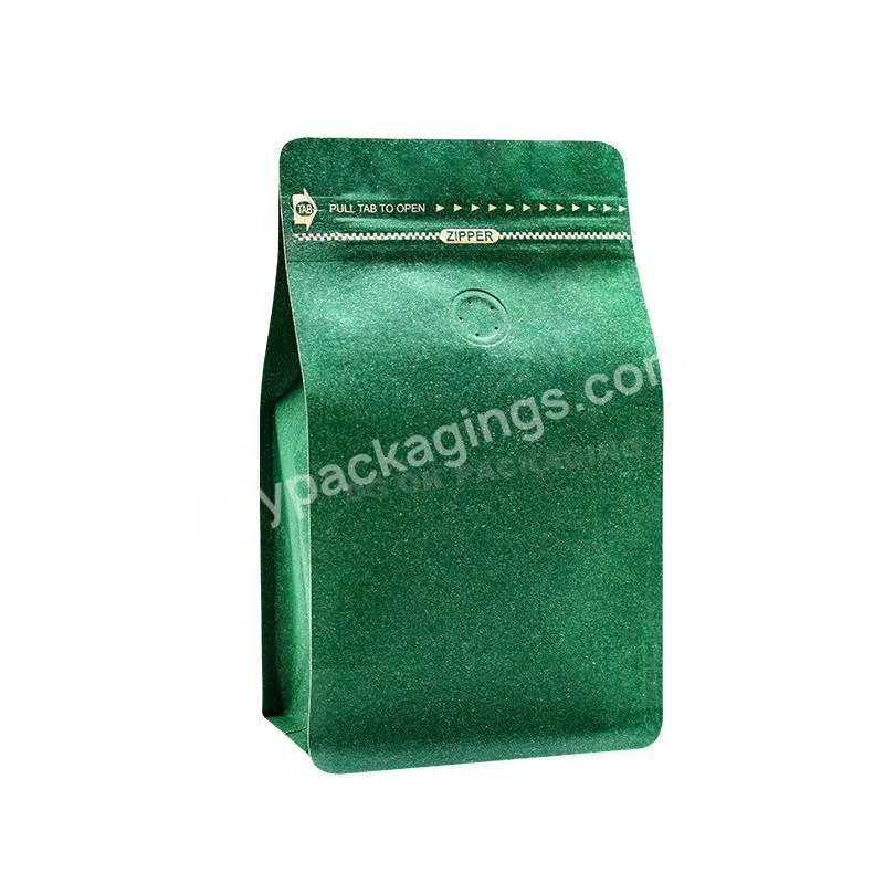 Custom Eco Environmental Protection And Degradation Zippered Flat Bottom Pouch Kraft Paper Coffee Bag With Valve Food Packaging - Buy Coffee Bag With Valve,Kraft Paper Coffee Bag,Zippered Flat Bottom Pouch.