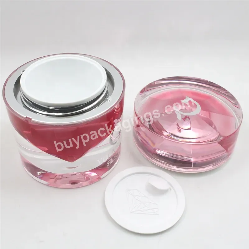 Custom Eco Friendly Face Skin Cream Diamond Red Transparent Cosmetic Acrylic Jar - Buy Cosmetic Empty Jar,Cosmetic Jar Packaging,White Cream Jar.