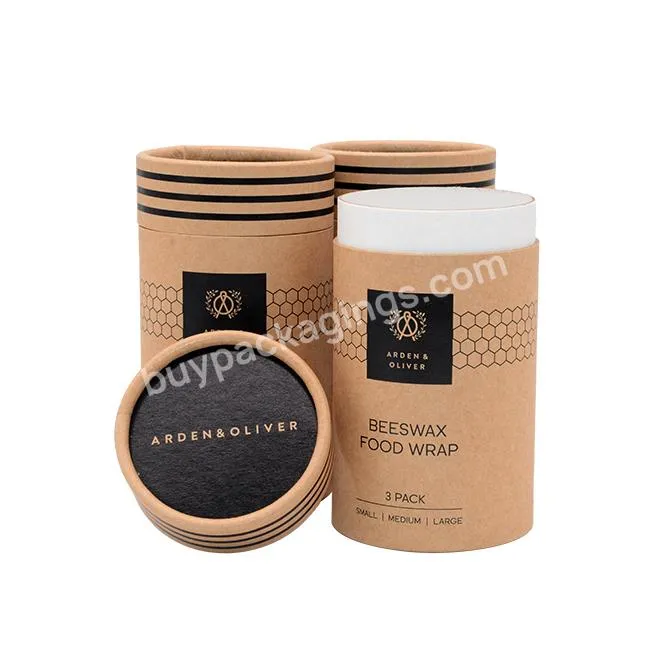 Custom Eco Friendly Paper Container  T-Shirt Tea Coffee Packaging Kraft Paper Tube Packaging