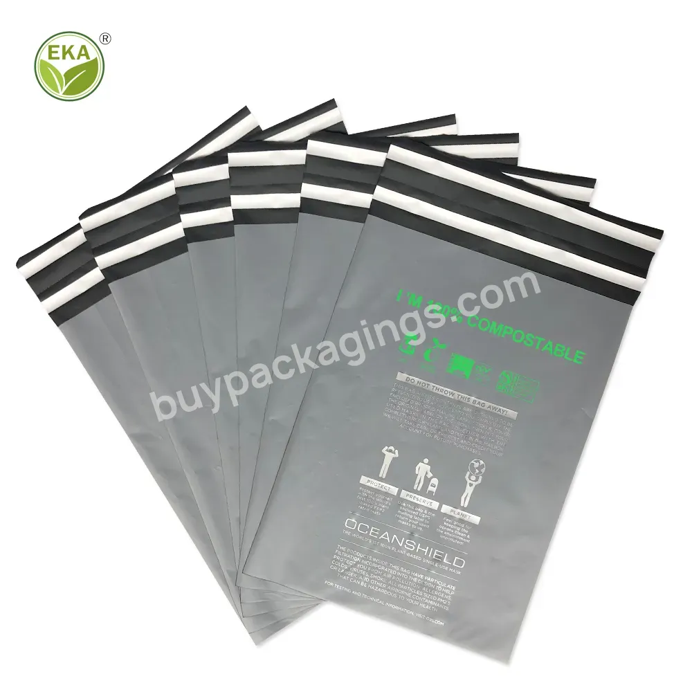 Custom Eco Friendly Pla Home Compostable Courier Mailing Bags Self Adhesive 100% Biodegradable Packaging Bags For Garment
