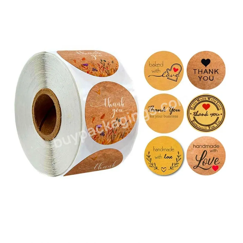 Custom Eco Paper Thank You Sticker Roll Label Printing For Packaging - Buy Custom Thank You Stickers,Paper Stickers Custom,Stickers Custom Roll.