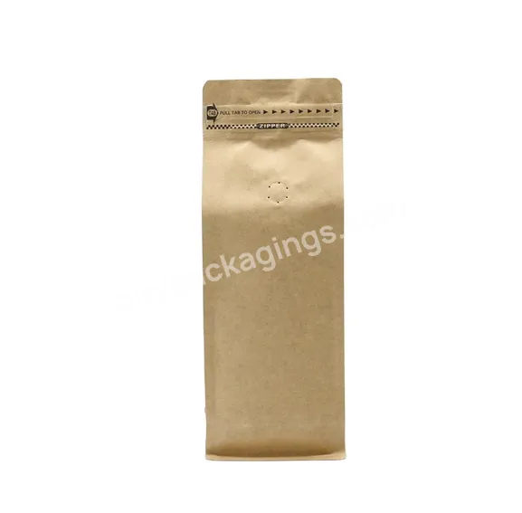 Custom Eco Recyclable Stand Up Resealable Flat Bottom Kraft Paper Zipper Coffee Bag With Valve - Buy Flat Bottom Coffee Bag,Degradable Recyclable Kraft Paper Coffee Bag With Valve,Flat Bottom Gusset Bag.