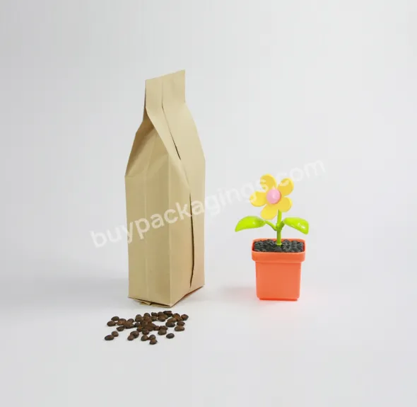 Custom Eco Recyclable Stand Up Resealable Flat Bottom Kraft Paper Zipper Coffee Bag With Valve - Buy Flat Bottom Coffee Bag,Degradable Recyclable Kraft Paper Coffee Bag With Valve,Flat Bottom Gusset Bag.