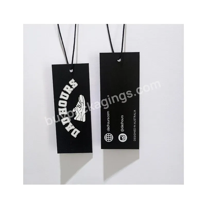 Custom Embossed Brand Logo Eco-friendly Black Paper Garment Shirt Shoes Bags Swing Hang Tag For Clothing - Buy Hang Tags,Paper Hang Tags,Brand Tags.