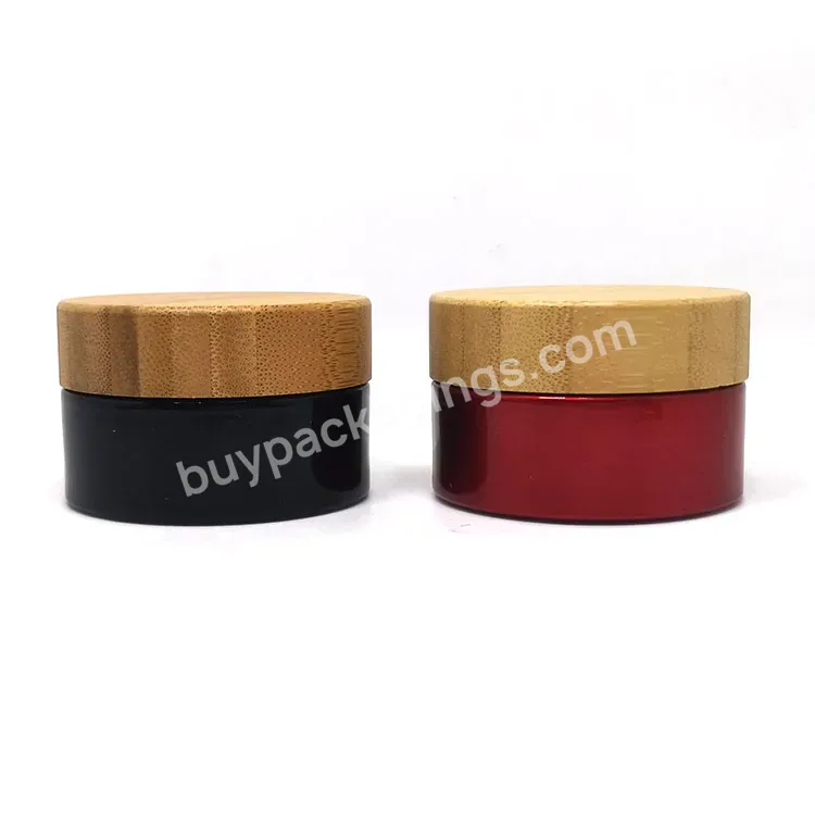 Custom Empty Bamboo Cosmetic Packaging Jar 30ml 50ml 100ml Black Frosted Wooden Glass Jar With Bamboo Lid - Buy 30g Glass Jar,Empty Cream Container Matte Glass Jar With Bamboo Wood Lid 5g 10g 15g 20g 30g 50g Glass Cosmetic Jars,Matte Frosted Black Am