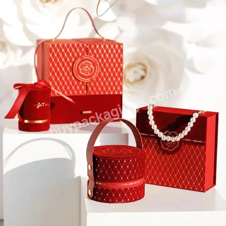 Custom Fashion Camellia Gift Box Wedding Favor Box With Pearl Handle Foldable Velvet Jewelry Box - Buy Wedding Favor Box,Women Pearl Purse Bag,Foldable Jewelry Gift Box.